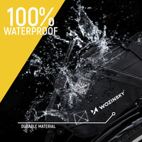 Wasserdichte Fahrradtasche, schwarz, robustes Material, ideal für Outdoor-Aktivitäten.