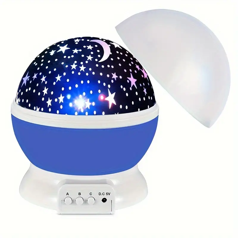 Blauer Sternenhimmel-Projektor Nachtlicht für Kinderzimmer, LED, USB-betrieben, dekorativ.