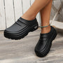 Schwarze Clogs Damen, rutschfest, bequem, modisch, Freizeit, Outdoor, Gummisohle.