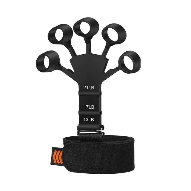 Fingertrainer für Gitarre, schwarz, 6 Widerstandsstufen, Handstärker, Fitnessgerät.