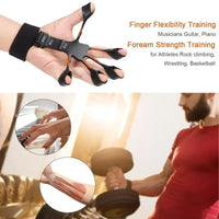 Fingertrainer für Musiker, 6 Widerstandsstufen, Handstärker, Schwarz, Flexibilitätstraining.
