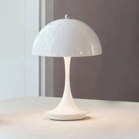 Weiße Pilzlampe aus Metall, modernes Design, Tischleuchte für Wohnzimmer oder Büro.