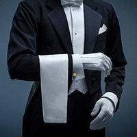 Frack Anzug Herren, schwarz-weiß, elegantes Abendkleid, formelle Kleidung, Gala-Outfit.