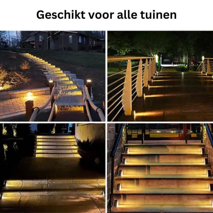 LED-Treppenbeleuchtung für Außenbereich, warmweiß, energiesparend, ideal für Gartenwege.