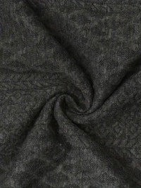 Dunkelgrauer Strickstoff, Nahaufnahme, Outdoor-Pullover-Material, Textur, weiche Qualität.