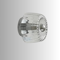 Klarer Glas-Türknauf, rund, modern, transparent, elegantes Design, für Innentüren.