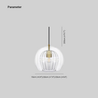 Kugelförmige Glas-Pendelleuchte, transparent, 15-25 cm, modernes Design, Innenbeleuchtung.