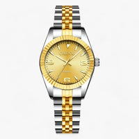 Goldene und silberne Chenxi Armbanduhr, Edelstahl, Quarzwerk, elegantes Design.