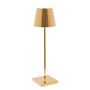 Goldene Tischlampe, modernes Design, Metall, ideal für Wohnzimmer oder Bürobeleuchtung.