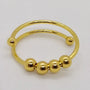Goldener Nasenring mit Kugeln, Piercingschmuck, Edelstahl, modisch, glänzend, Unisex-Accessoire.