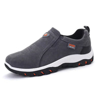 Grauer Herren-Sneaker, rutschfest, atmungsaktiv, bequem, Freizeitschuh.