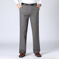 Graue Herren-Chinohose, elegant, Baumwolle, Business-Look, mit Gürtel, klassische Passform.