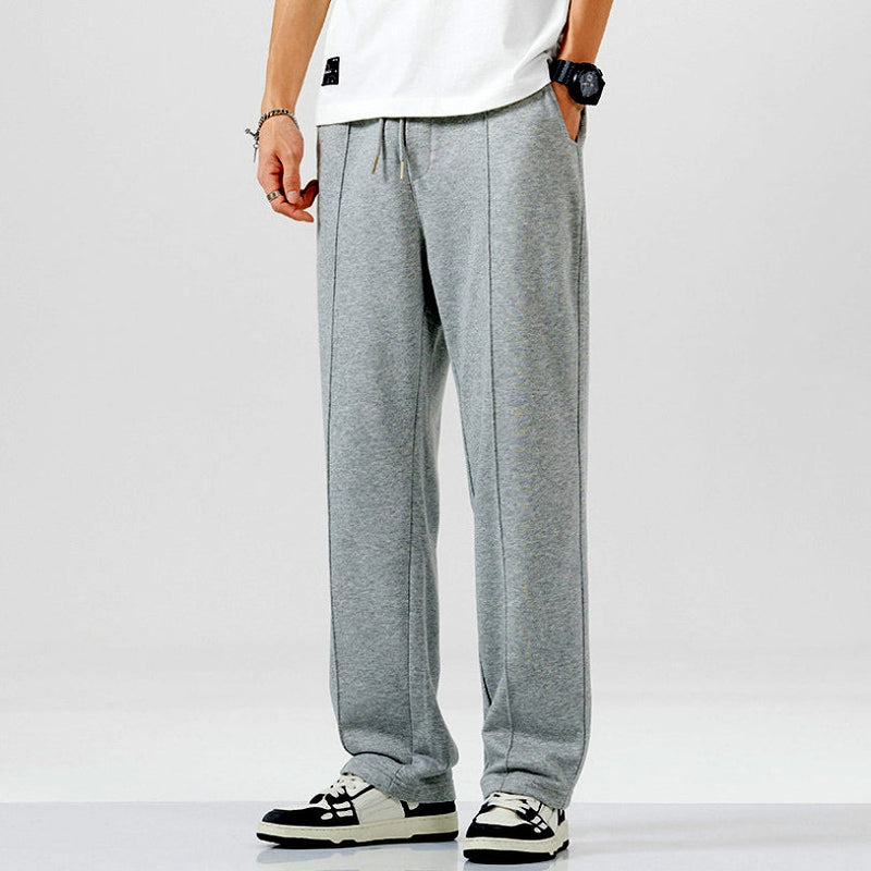 Graue Jogginghose Herren, bequem, Baumwolle, sportlich, lässig, mit Kordelzug, modisch.