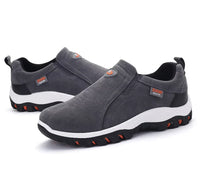 Graue Herren-Sneaker aus Wildleder, rutschfeste Sohle, sportlich, bequem, modisch.