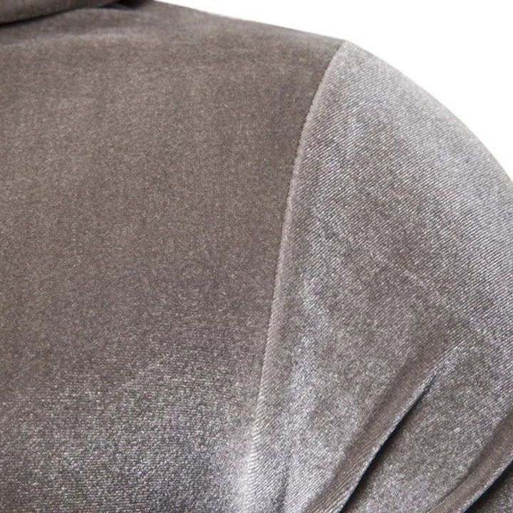 Grauer Samtstoff, Nahaufnahme, luxuriös, weich, Textur, Polsterung, Mode, Inneneinrichtung.