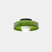 Grüne Deckenleuchte aus Glas, modernes Design, runde Form, ideal für Wohnzimmerbeleuchtung.