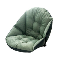 Grüner Klappsessel, gepolstert, verstellbar, ideal für Wohnzimmer oder Büro.