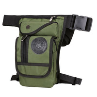 Grüne taktische Gürteltasche, Nylon, verstellbar, mit Reißverschluss und Schnalle.