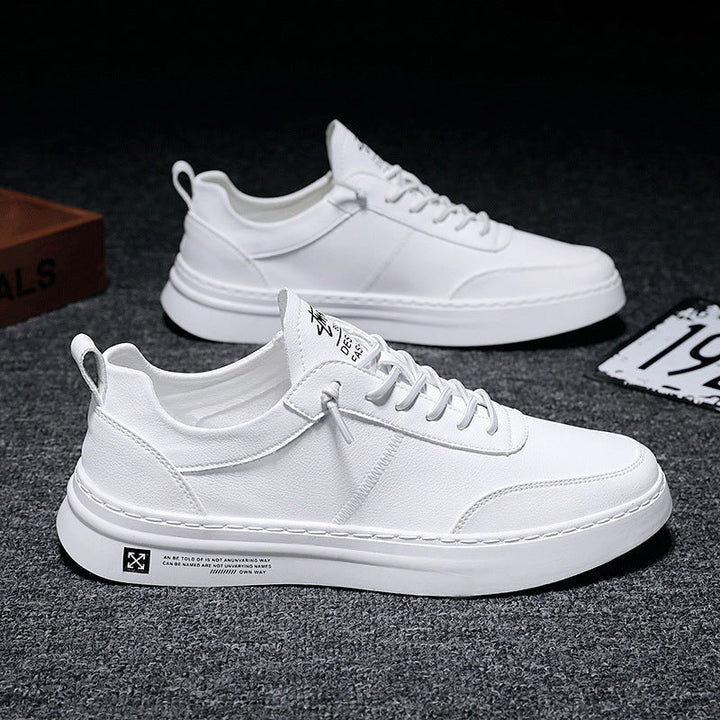 Weiße Ledersneaker für Herren, atmungsaktiv, rutschfest, Freizeit, modisch.