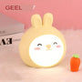 Nachtlicht Hase LED Kinderzimmer, gelb, Silikon, dimmbar, süßes Design, Geschenkidee.