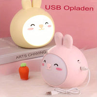 Rosa Nachtlicht Kaninchenform mit USB-Ladung, Kinderzimmer Lampe, LED, dekorativ.