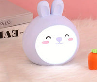 Nachtlicht Hase LED Kinderzimmer Lampe, rosa, süßes Design, batteriebetrieben, Dekoration.