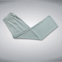 Hellgraue Herrenhose, traditionell chinesisch, elastischer Bund, Baumwolle, Tang-Anzug-Stil.
