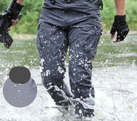 Graue taktische Herren-Cargohose, wasserdicht, verschleißfest, mit mehreren Taschen.
