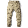 Cargo-Hose für Herren, beige, Baumwolle, mit Taschen, lässig, modisch, bequem.