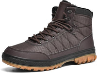 Brauner Herren-Winterstiefel, wasserdicht, rutschfest, gefüttert, Outdoor-Schuh.
