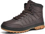Brauner Herren-Winterstiefel, wasserdicht, rutschfest, gefüttert, Outdoor-Schuh.