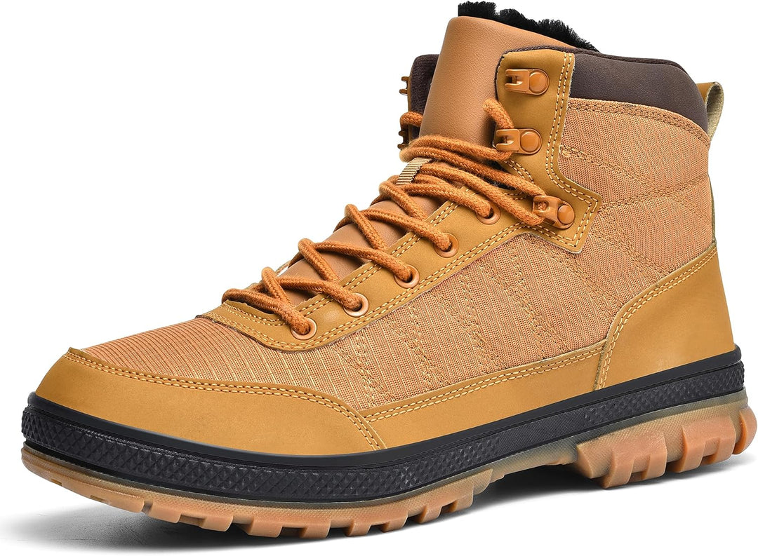 Brauner Herren-Wanderschuh, wasserdicht, rutschfest, Outdoor-Stiefel, Leder, Schnürung.