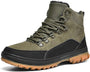 Grüner Herren-Wanderschuh, wasserdicht, rutschfest, Outdoor-Stiefel, Leder, Gummisohle.