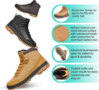 Wasserdichte Herren-Wanderschuhe, schwarz und braun, rutschfeste Sohle, atmungsaktiv.