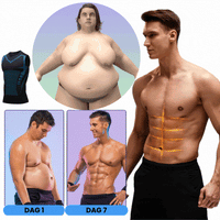 Männer Kompressionsshirt, schwarz, ärmellos, Fitness, Muskeldefinition, Vorher-Nachher-Ergebnis.