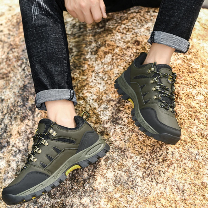 Grüne Wanderschuhe, rutschfest, robust, Outdoor-Schuhe, Herren, Trekking, langlebig.