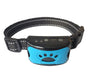 Blaues Anti-Bell-Halsband für Hunde, verstellbar, mit Vibrations- und Tonfunktion.