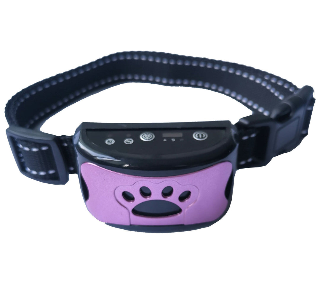 Rosa Anti-Bell-Halsband für Hunde, verstellbar, mit schwarzem Nylonband, Trainingsgerät.