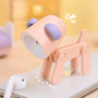 Rosa Hundetischlampe, LED, verstellbar, Kinderzimmer, Nachtlicht, modernes Design.