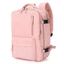 Rosa Rucksack, Laptopfach, wasserabweisend, Unisex, ideal für Schule und Reisen.