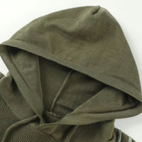 Grüner Kapuzenpullover aus Baumwolle, lässig, warm, ideal für Herbstmode, Herrenbekleidung.