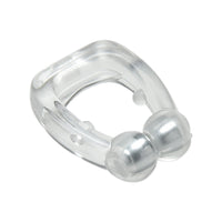 Transparenter Silikon-Penisring mit Perlen, ergonomisch, für verbesserte Intimität.