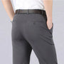 Graue Herren-Hose, hohe Taille, Business-Casual, Frühling/Sommer, elastisch, klassisch.