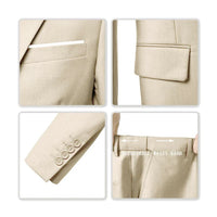 Beige Herrenanzug 3-teilig, Slim Fit, Blazer, Weste, Hose, formell, Hochzeit, Business.