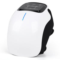 Weißes Knie-Massagegerät, elektrisch, mit LED-Anzeige, ergonomisches Design.