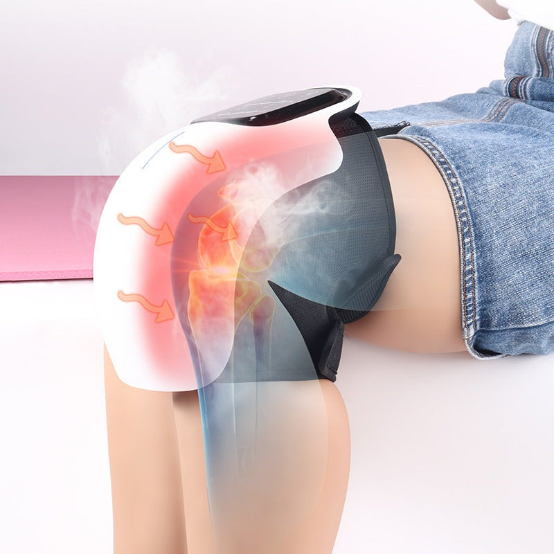 Elektrisches Knie-Heizkissen, weiß, Schmerztherapie, Wärmebehandlung, tragbar, ergonomisch.