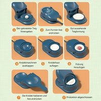 2-in-1 Knödelmaschine, blau, Teigformer, Füllung, Küchenhelfer, einfaches Knödelmachen.
