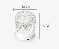 Transparente LED-Lampe, zylindrisch, 8,5x9,5cm, modernes Design, energiesparend, Tischbeleuchtung.