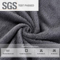 Graue Fleece-Decke, SGS-geprüft, waschmaschinenfest, pflegeleicht, kuscheliges Material.
