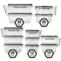 Transparente Frischhaltedosen Set, stapelbar, mit Deckel, verschiedene Größen, BPA-frei Kunststoff